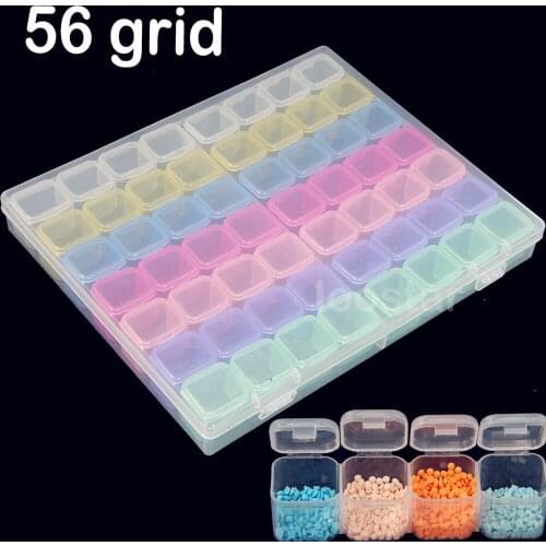New Plastic 5d Diamond Painting Accessories 56pcs Bottles Container Storage Box Diamant Painting Holder Daimond painting Box