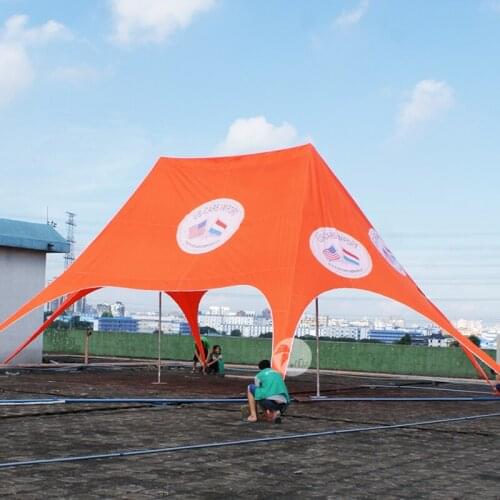 Outdoor Large Advertising Camping Tent Orange Shade Star Tent
