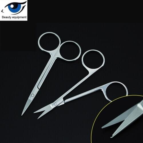 Medical home professional stainless steel thread-cutting scissors 10cm with crescent mouth thread-cutting scissors