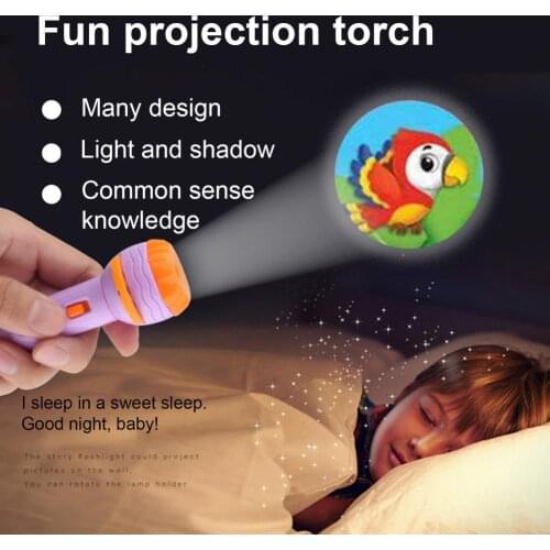 Educational Projecting Flashlight Multiple Patterns Lovely Book Flashlight Projector Torch Lamp Delicate Craft Gift Kids Toy