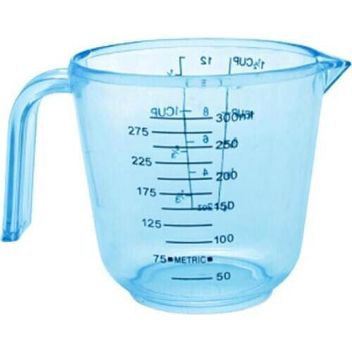 150/300/600ml Plastic Measuring Cup Transparent Blue Mug Pour Spout Clear Liquid Measure Beaker JugCup Container High Quality