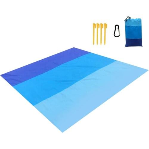 Portable Sandproof Beach Blanket Waterproof Pocket Picnic Mats for 4-6 Person Folding Camping Mat Mattress Picnic Sand Beach Mat