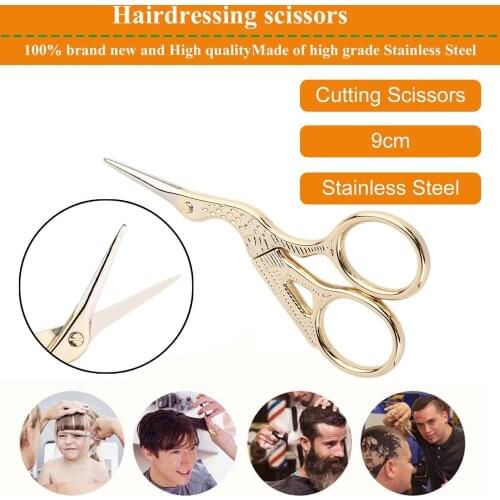 Professional Stainless Steel Vintage Classic Embroidery Scissors Nail Art Stork Crane Bird Scissors Cutters Styling Tools