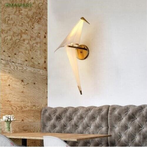 LED light Simple modern wall light living room bedroom theme restaurant leisure bar thousand paper crane bird wall lamp