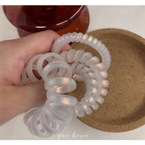 Transparent Phone Line Pearl Hair Ring Mermaid Color Hair Clips For Girls Hairpin Big Hair Elastic Bow Headband Vintage Jewelry