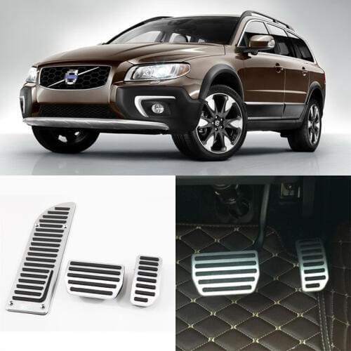 Savanini Brand New 3pcs Aluminium Non Slip Foot Rest Fuel Gas Brake Pedal Cover For Volvo XC70 AT 2012-2014
