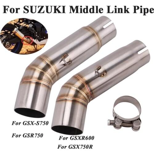 Slip On For SUZUKI GSXS GSX-S 750 GSR750 BK750 GSXR600 GSX750R 2010 - 2016 L1 L6 Motorcycle Exhaust Escape Middle Tube Link Pipe