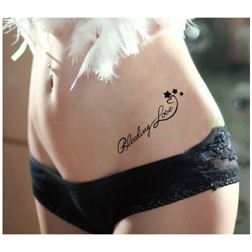 Waterproof Temporary Tattoo Sticker sexy waist letters bleeding love tatto stickers flash tatoo fake tattoos for girl women