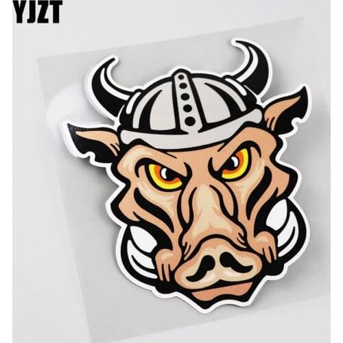 YJZT 12.7CMX14.4CM Fierce Rhino Sticker Animal Car Decal 13B-0093