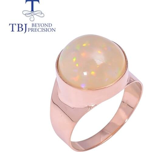 7ct big round Opal Gemstone Ring Round 14mm natural Ethiopia opal Jewelry 925 sterling silver jewelry for women ring size 9