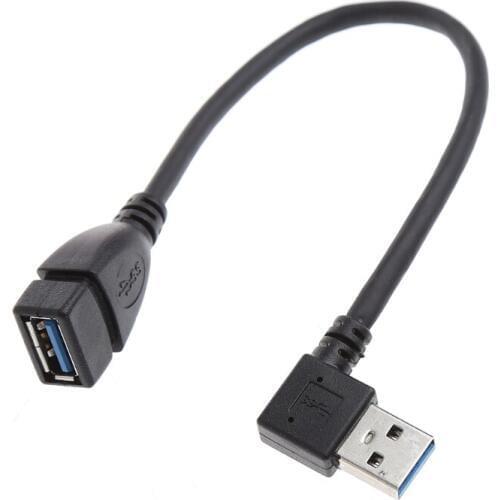1pcs New USB 3.0 Type A Left/Right Angle 90 Degree Male To Straight Female Adapter Cable Extension Cord