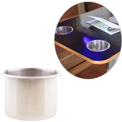 1x Stainless Steel Car RV Boat Recessed Cup Drink Holder Universal For Marine Boat RV Camper cup drink water beverag 68x55mm