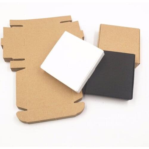 10Pcs/Lot Handmade Packaging Box Kraft Paper Gift Box Tricolors Blank Plain DIY For Festival Handicrafts Case Favor Boxes
