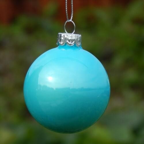 12pcs/pack Diameter=10cm Sky Blue Series Inner Silver Hand Made Glass Globe Christmas Day Hanging Ball Pendant Home Decoration