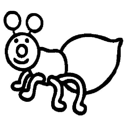 15.5CM*13.5CM Cartoon Ant Brief Strokes Cute Vinyl Artistic Decal Car Sticker Black/Silver C19-0466