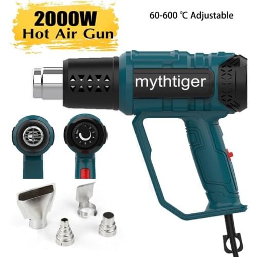 2000W 60-600 Degree Heat Gun 220V EU Industrial Electric Hot Air Gun Shrink Wrapping Thermal Heater Welding Tool