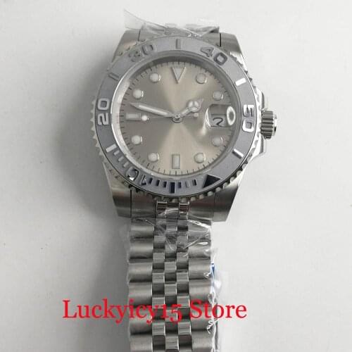 BLIGER 40mm Self Winding Men Wristwatch Sapphire Glass MIYOTA Movement Jubilee Strap Deployment Clasp