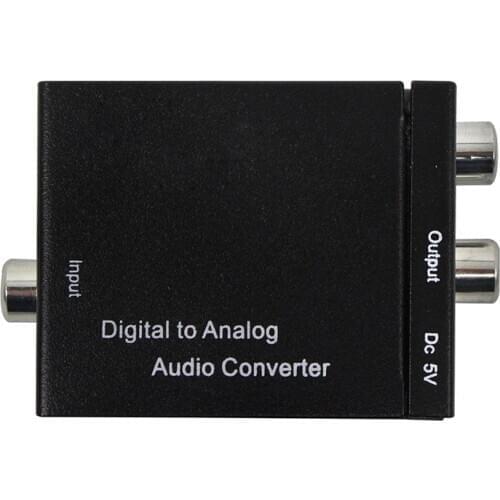 Digital to Analog Audio Converter Adapter Black Mini Digital Optical Coaxial RCA / Toslink Signal with Earphone port