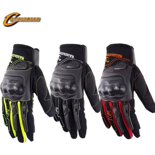 Motorcycle Riding Racing Gloves Anti-Slip Drop-Resistant Knight Warm Gloves Equipment Touch Screen Locomotive Full Finger Gloves