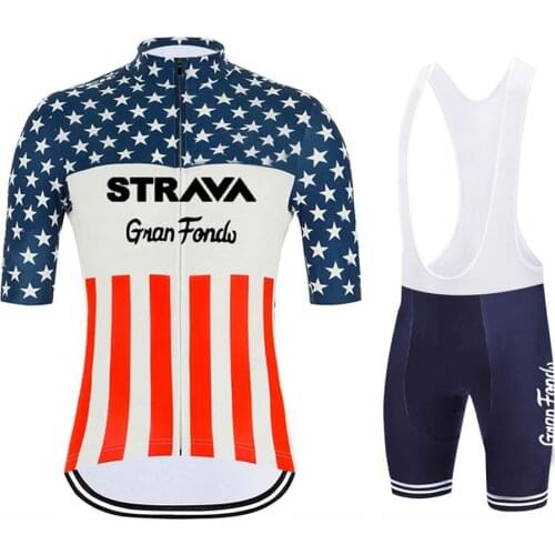 Mens Strava Cycling Jersey Set Riding Shirt Quick Dry Mtb Clothes Summer Short Sleeve Bike Suits Gel Pad Breathable Bibs Shorts