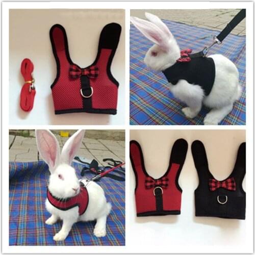 Et Mesh Soft Harness With Leash Small Animal Vest Lead for Hamster Rabbit Bunny Small animal pet accessories Belt lead set