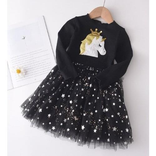2021 Newest Long Sleeve Sweater Dress Girls Princess Baby Girl Clothes Sweet Tutu Party Dresses Christmas Little Girl Clothes