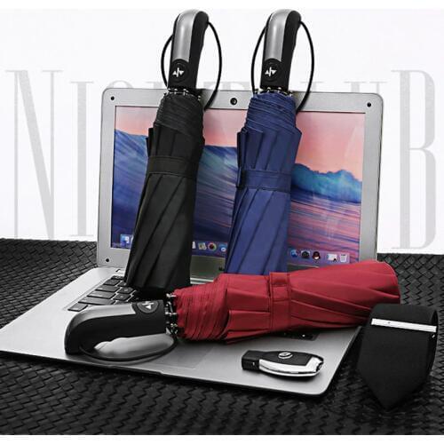 New Automatic Three-Folding Automatic Umbrella Sun Rain Women Male Auto Luxury Windproof Travel Umbrellas For Men Black