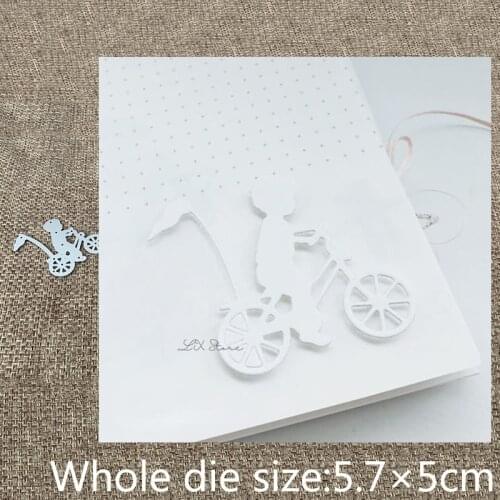 New Design Craft Metal stencil mold Cutting Dies kid on bicycle decoration scrapbook die cuts Album Paper Card Craft Embossing