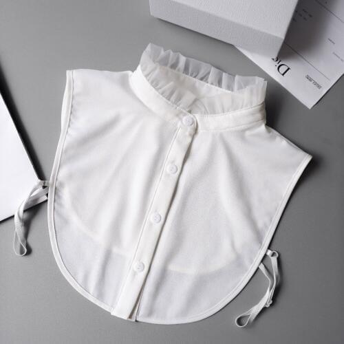 New Butterfly Printing Lapel Choker Necklace Shirt Fake False Collar Peter Pan Collars Necktie Accessories Stand white chiffon