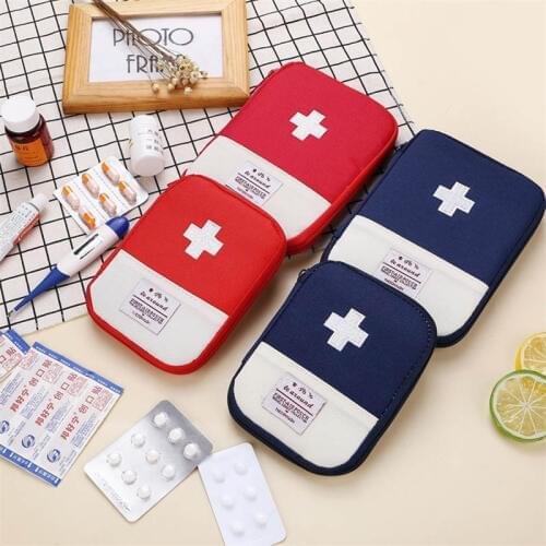 Portable Function First Aid Kit Travel Accessories Emergency Drug Cotton Fabric First Aid Medicine Bag Pill Case Splitters Box
