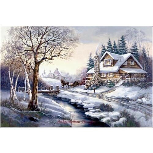 Needlework for embroidery DIY DMC High Quality - Counted Cross Stitch Kits 14 ct Oil painting - Reflections at Twilight