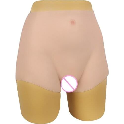 82CM Silicone Realistic Vagina Panty Shemale Crossdresser Pussy Pants Transgender Artificial Sex Fake Underwear Enhancer Hip 1G