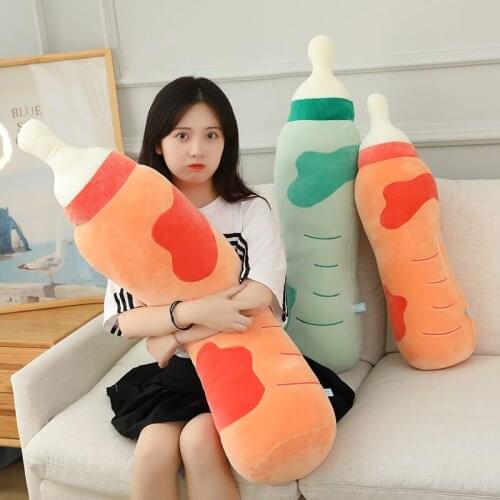 One Piece Creative Milk Plush Toys Soft Dolls PP Cotton Stuffed Baby Bottle Cushions Sleeping Pillows For Children Birthday Gift
