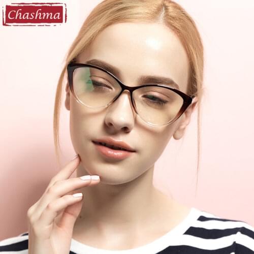 Women Cat Eye Spectacle Prescription Glasses Frame Student Eyewear Gradient Coffee Eye Glass