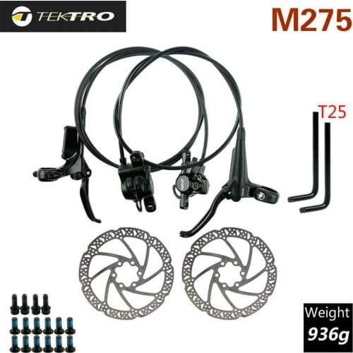 TEKTRO HD-M275 Hydraulic Disc Brake 800/1500mm MTB Bicycle Front/Rear Brake With 60/180/203mm Rotor Mountainbike Caliper Clamp