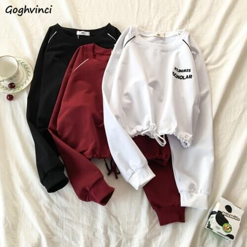 Hoodies Womens Loose Letters Sweatshirts Crop Tops Hoodie Sweatshirt Women Trendy Streetwear Harajuku Casual Korean Style Chic