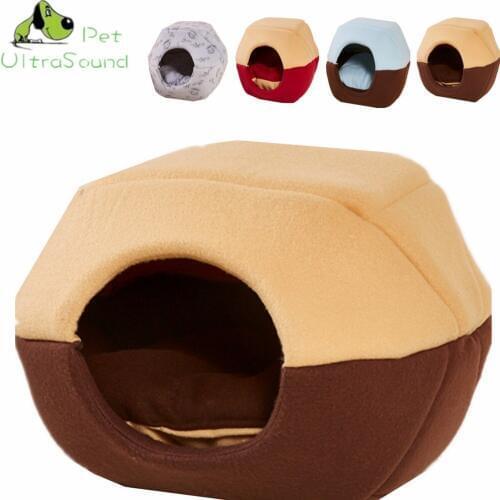 ULTRASOUND PET Dog Bed Pet Kennel Pumpin Pattern Soft Dog House Bed Puppy Cat Warming Winter Nest Bed 3 Size Pet Supplies
