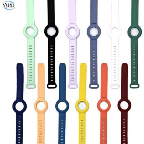 YuXi For Apple Airtags Case Wearable Wristband For Kids Soft Silicone Protective Cover For Apple Airtags Location Trackers