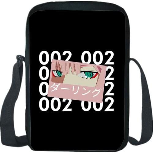 Darling In The Franxx Shoulder Bags Anime ZERO TWO Messenger Bag Women CrossBody Rucksack Boy Girl Shoulder Knapsack Sling Bag