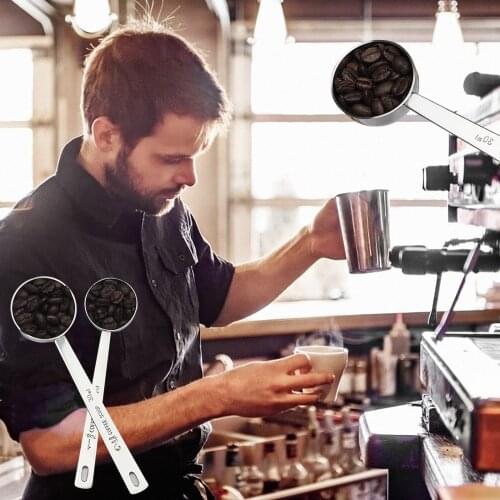 1pc Stainless Steel Coffee Scoops 15ml Measuring Scoop Spoon Long Handled Metal Measure Spoon Coffee Tea Tools Accessories 2021
