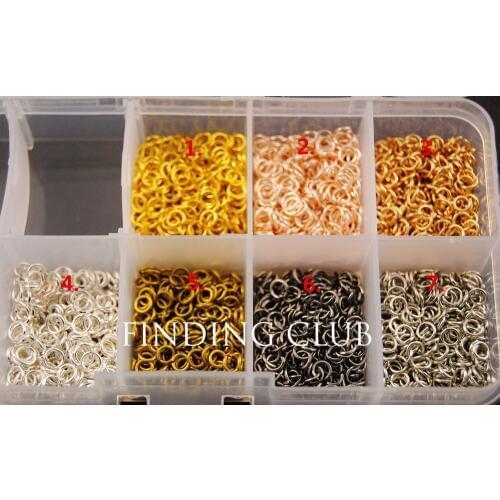 1000 pcs 4mm Mix colors Open Jumprings Jump ring DIY Metal Bracelet Necklace Jewelry Findings