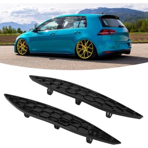 2Pcs Gloss Black Rear Bumper Reflector Delete Set Fit For MK7 R R-Line 2013 2014 2015 Auto accessories