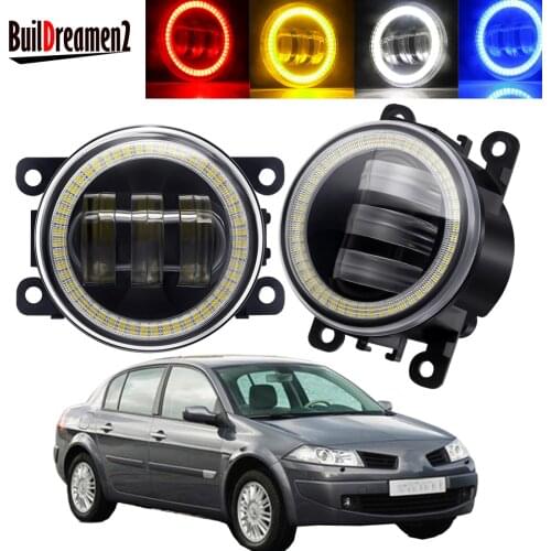 2 Pieces Angel Eye Fog Light Assembly Car LED Lens Fog Daytime Running Lamp DRL 30W 12V For Renault Megane 2/II 3/III 2002-2015