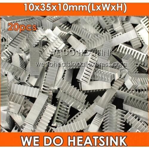 WE DO HEATSINK 20pcs 10x35x10mm Extruded Epoxy Attach On Heatsink Aluminum For DIP