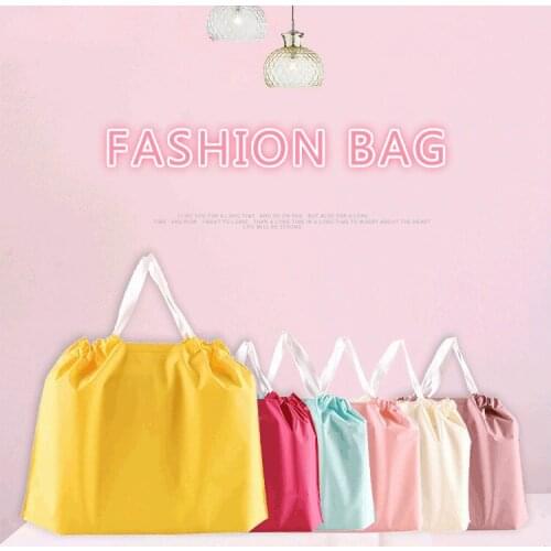 50pcs Purple Tote Bag Thick Waterproof Plastic Shopping Bags packageing bags gift bag Clothes Packaging bag With Handles