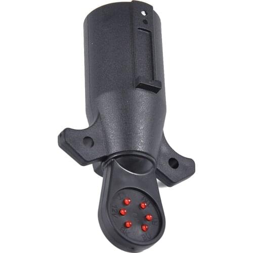 7 Way Round RV Trailer Light Connector Adapter Plug + Socket Boat Black Car Accessories US Standard