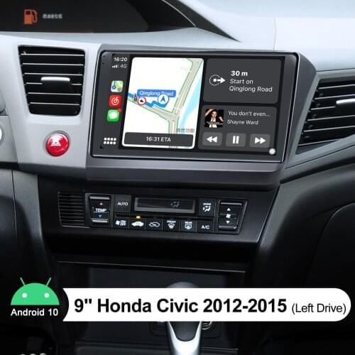 1 din Car Radio 9 Inch Head Unit GPS Navigation Android 10 Central Multimedia Player Autoradio Stereo For Honda Civic 2012-2015