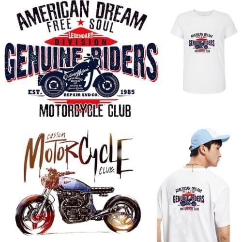 Hippie style free motorcycle iron on Transfers for Clothes biker Patch Iron on transfers Stickers Patches On Clothes Boy T Shirt