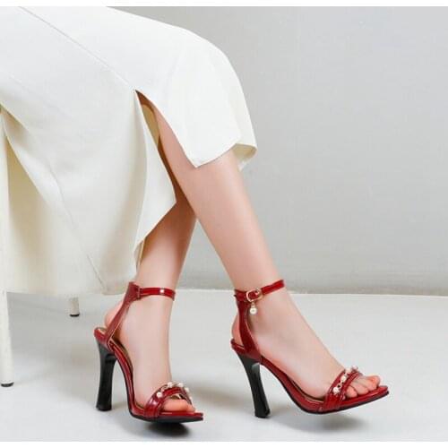 Sandals for Women 2021 Sexy Fashion Summer Super High Heel10CM Peep toe Stripper Heels Large Size 32-50 Wedding Party Shoes T321