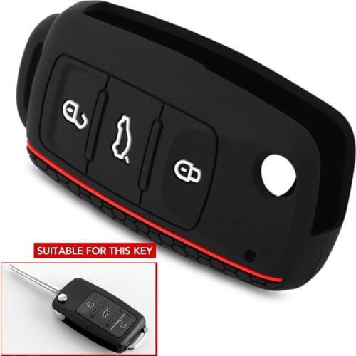 Silicone Car Key Case For VW Volkswagen Polo Golf Passat Beetle Caddy T5 Eos Tiguan Skoda A5 SEAT Leon Altea Flip Remote Cover